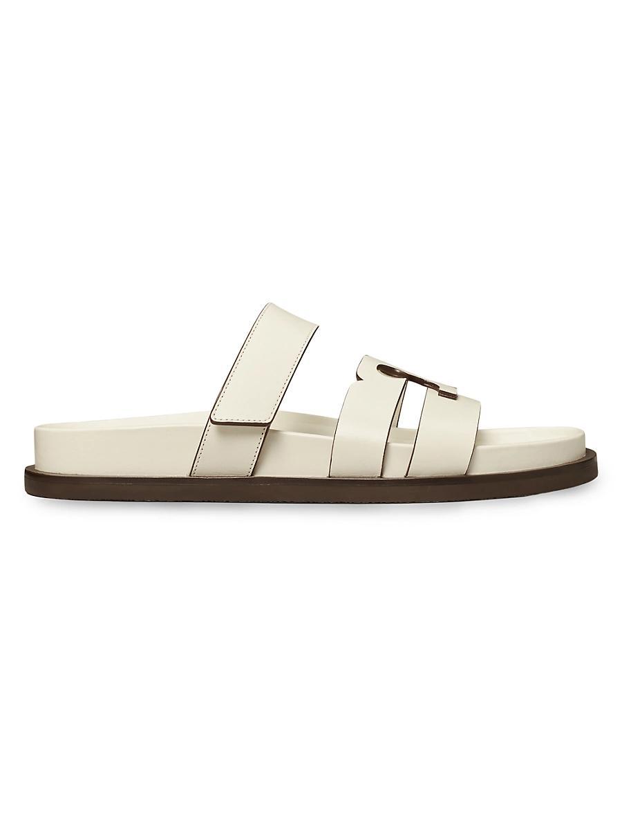 Womens Ines Logo-Detailed Leather Slide Sandals Product Image
