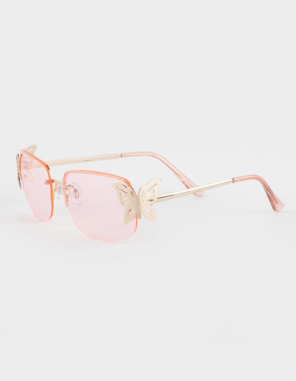 RSQ Butterfly Charm Sunglasses - PINK Product Image