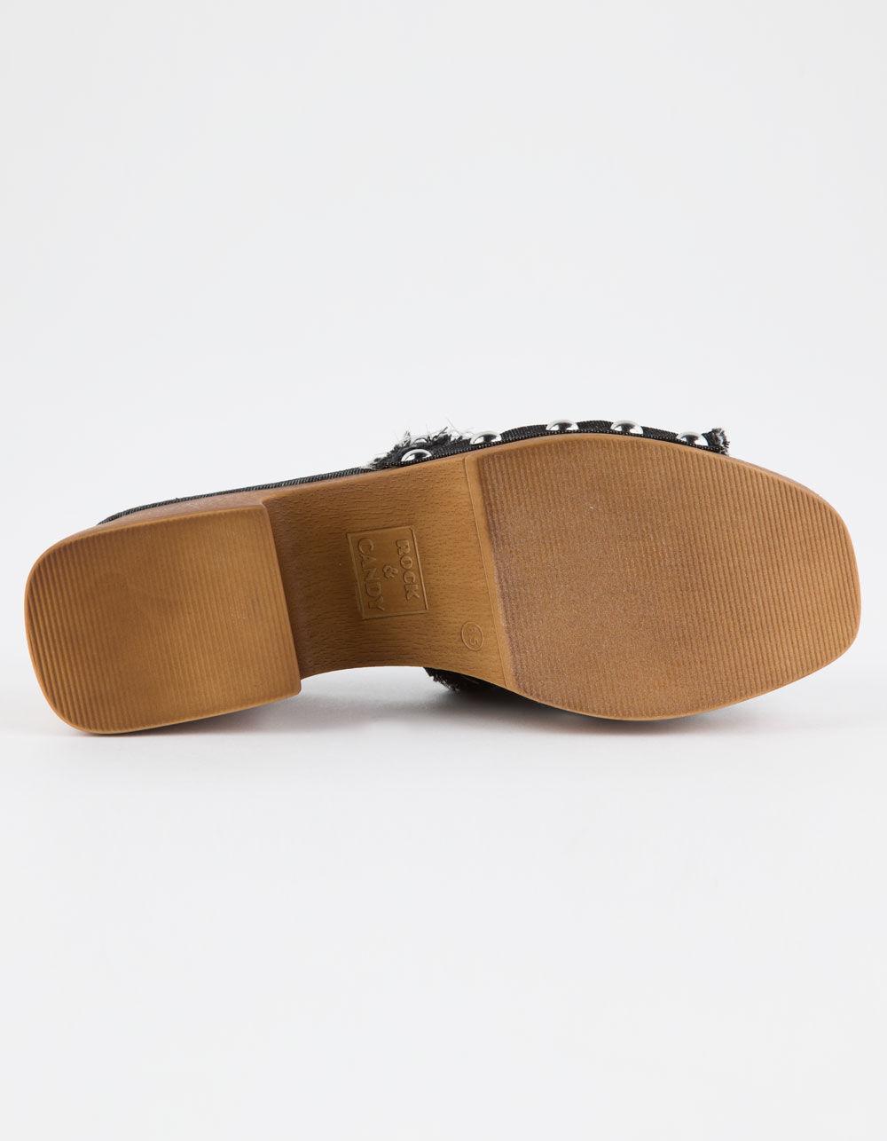 ROCK & CANDY Noelia Womens Platform Slide Sandals - BLACK DENIM Product Image