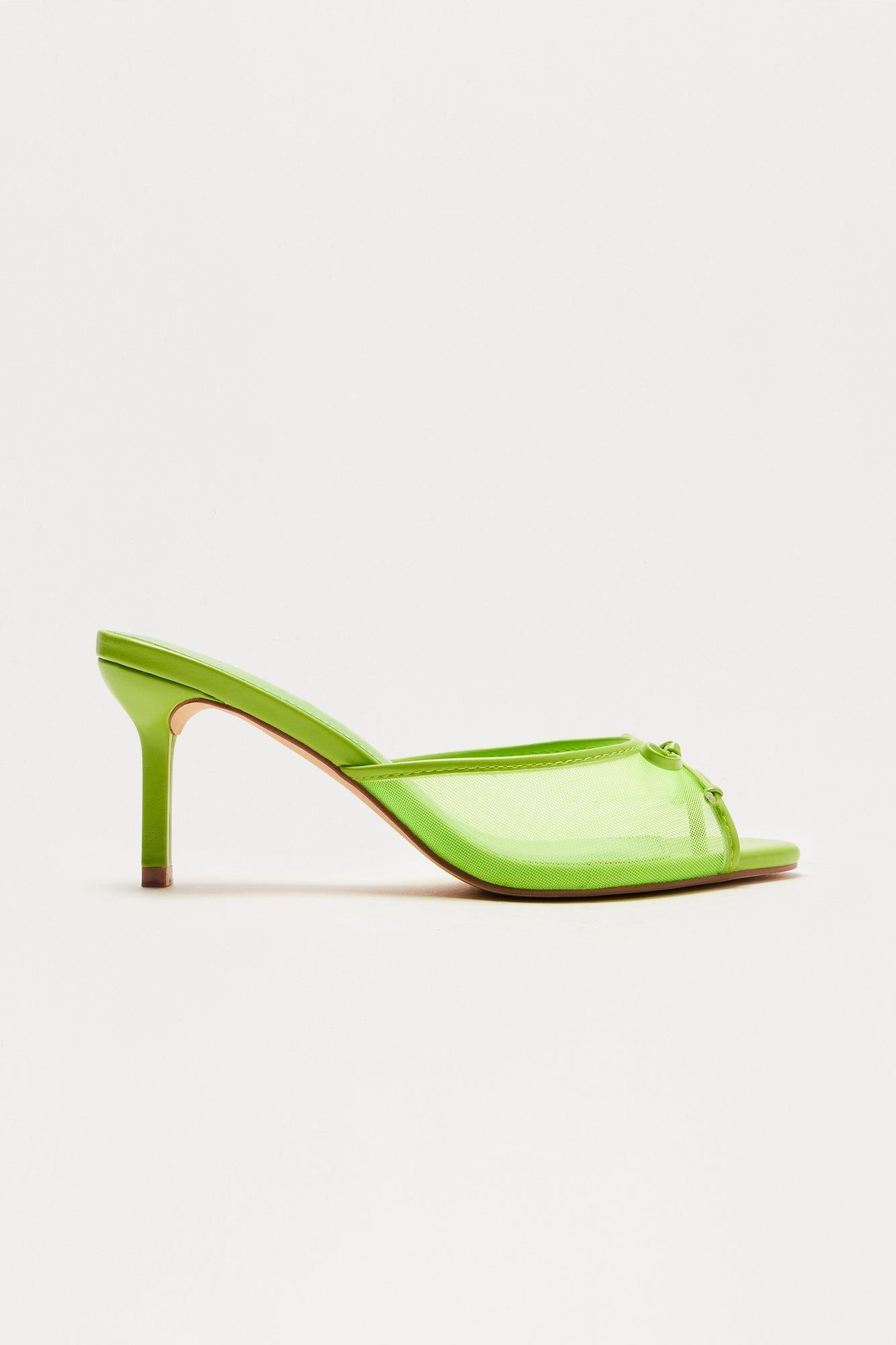 Maxie Bow Mules - Lime Product Image
