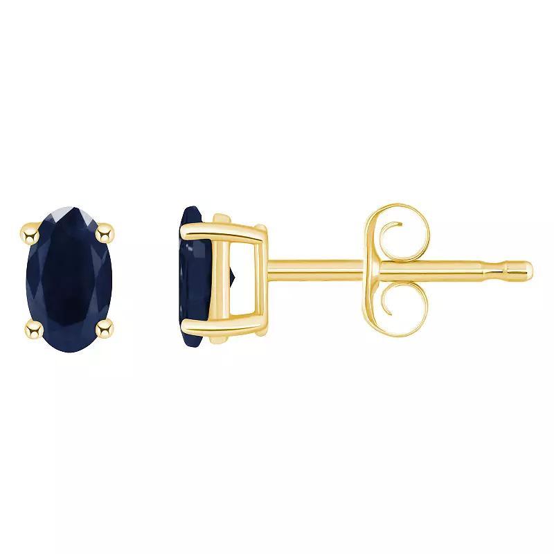14k Gold Oval Birthstone Stud Earrings, Women's, Red Jul Product Image