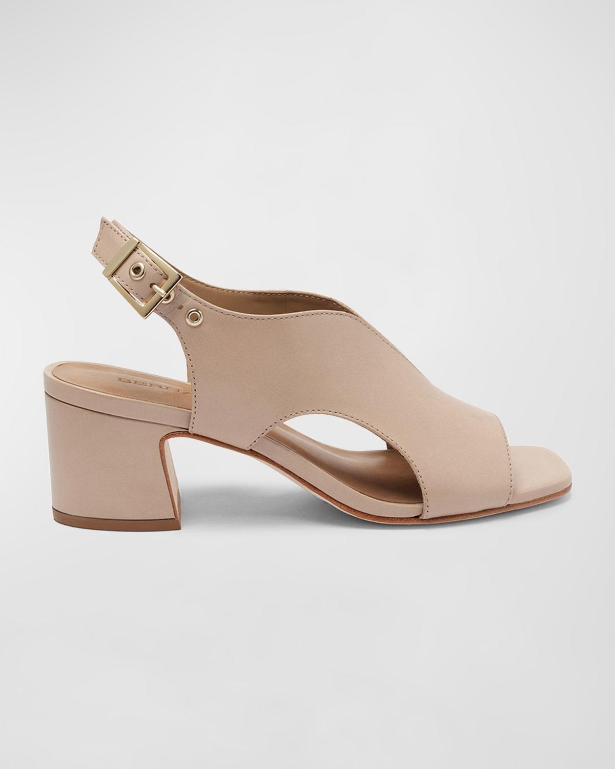 Womens Bedford Leather Mid Heel Sandals Product Image