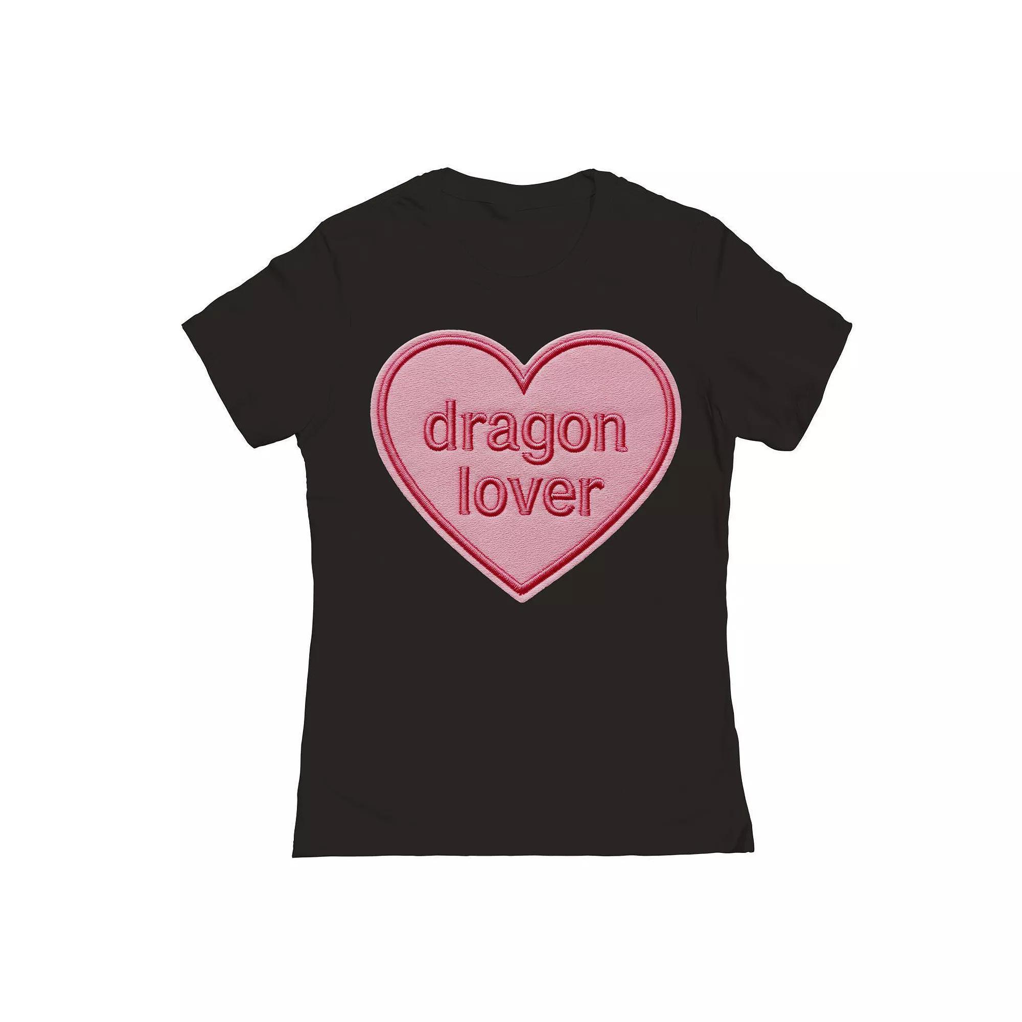 Junior's Dragon Lover Graphic Tee, Women's, Size: XL, Black Product Image