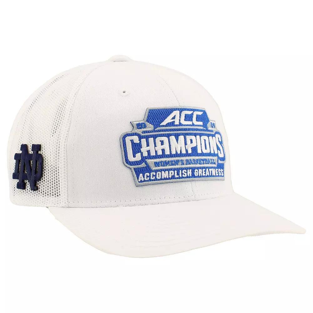 Unisex Zephyr  White Notre Dame Fighting Irish 2024 ACC Women's Basketball Conference Tournament Champions Locker Room Adjustable Trucker Hat Product Image