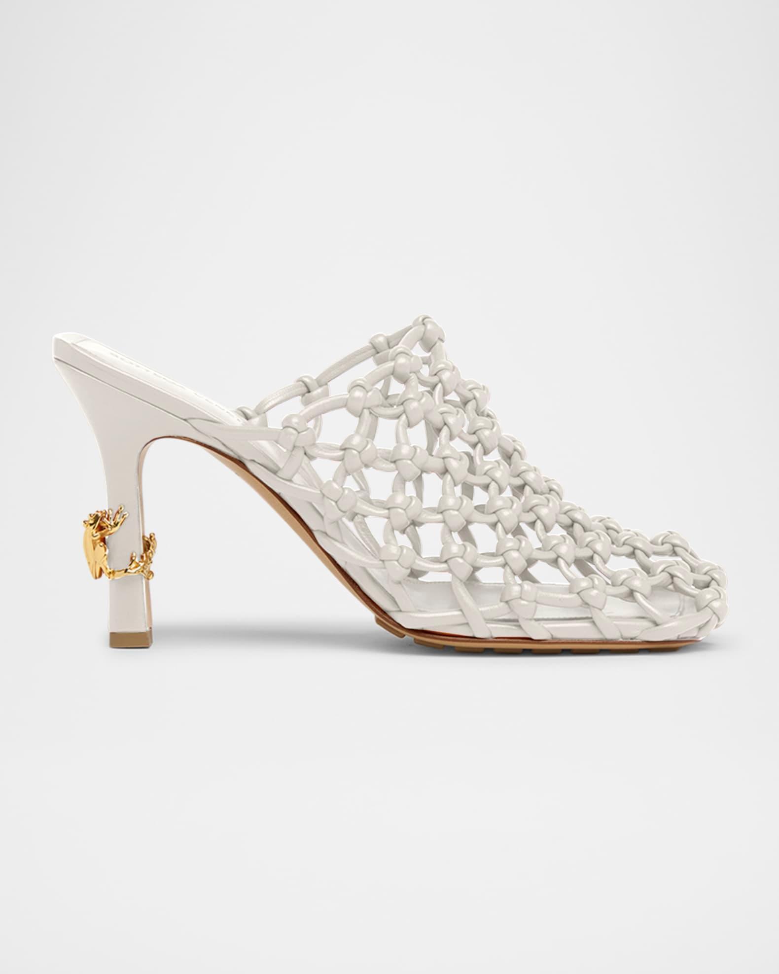 Frog Knotted Leather Stiletto Mules  Product Image