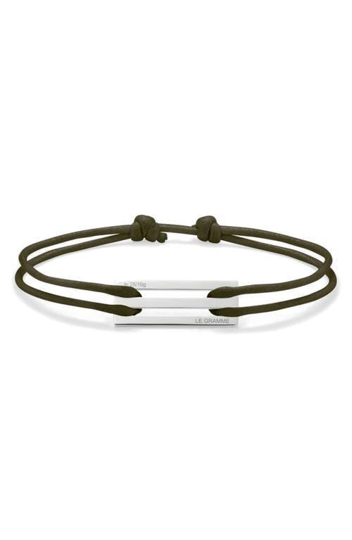 Mens Unisex 2.5g Polished & Brushed Sterling Silver Navy Cord Bracelet Product Image