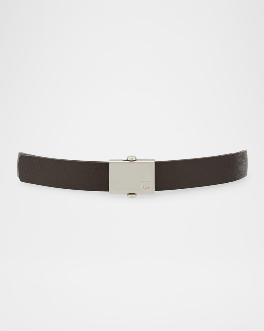 Mens Square-Buckle Reversible Leather Belt Product Image