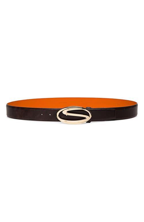 Santoni Mens Leather Logo Buckle Belt Product Image