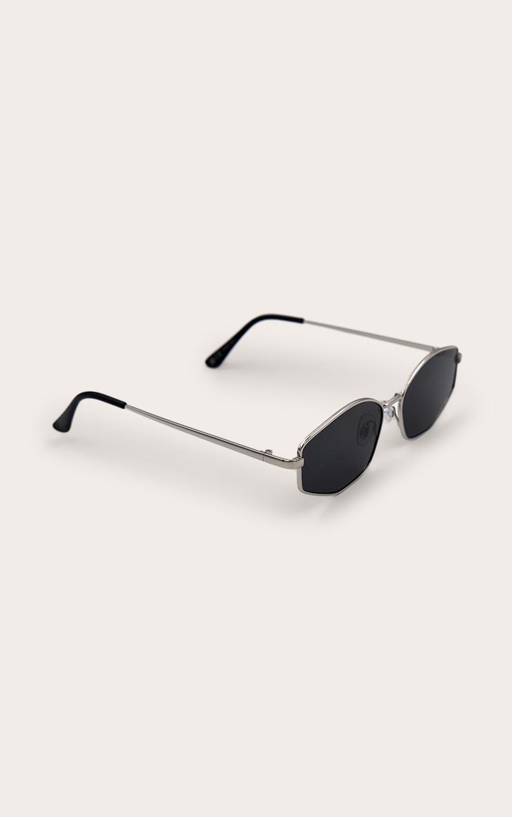 Silver Classic Textured Round Sunglasses Product Image