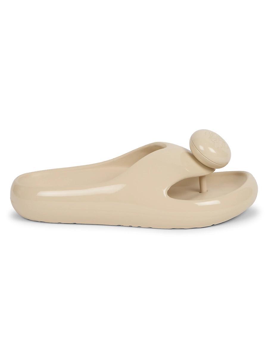Womens LOEWE x Paulas Ibiza Glossy Foam Pebble Toe Post Sandals Product Image