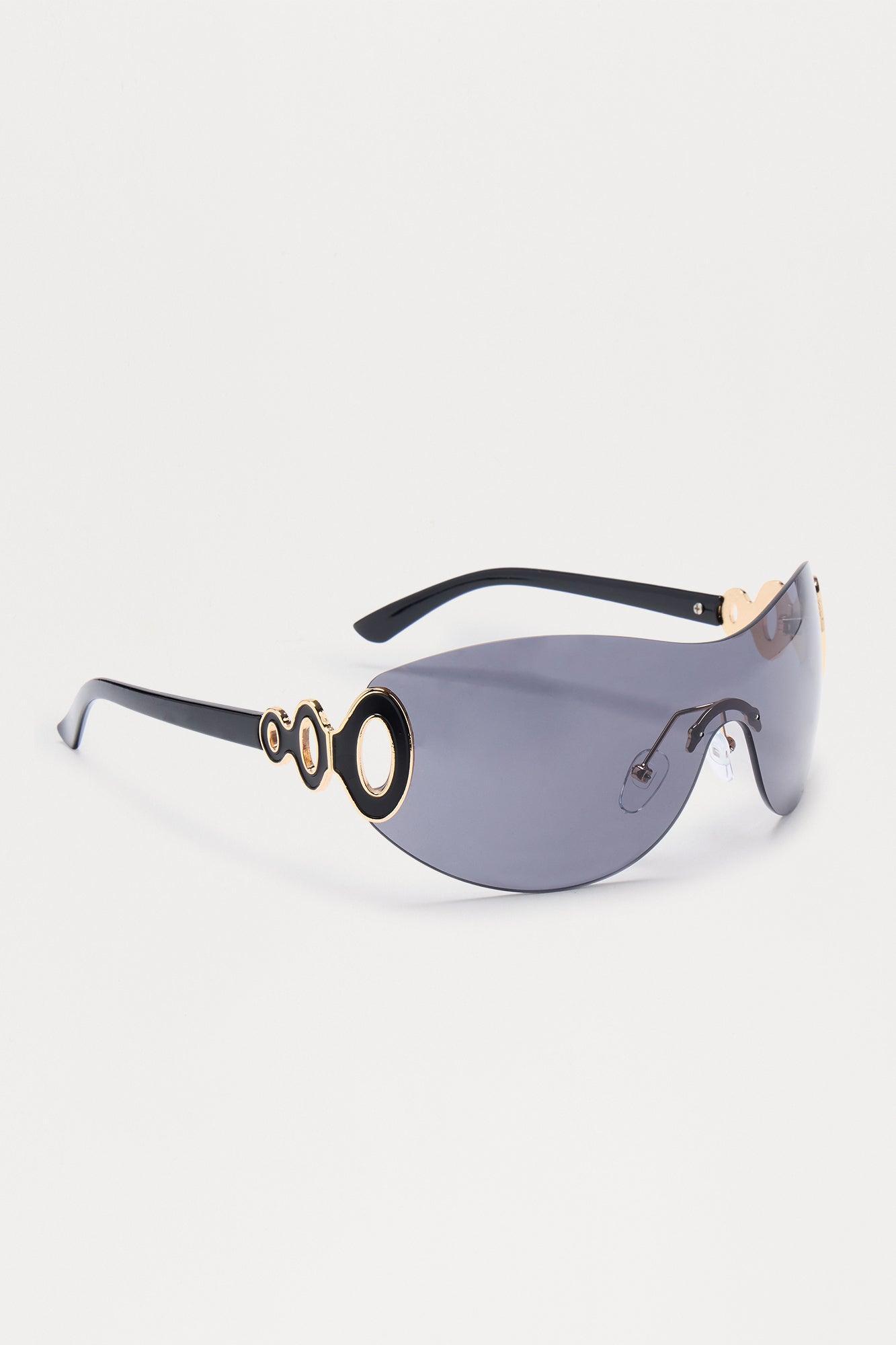 Outta My Way Shield Sunglasses - Black Female Product Image