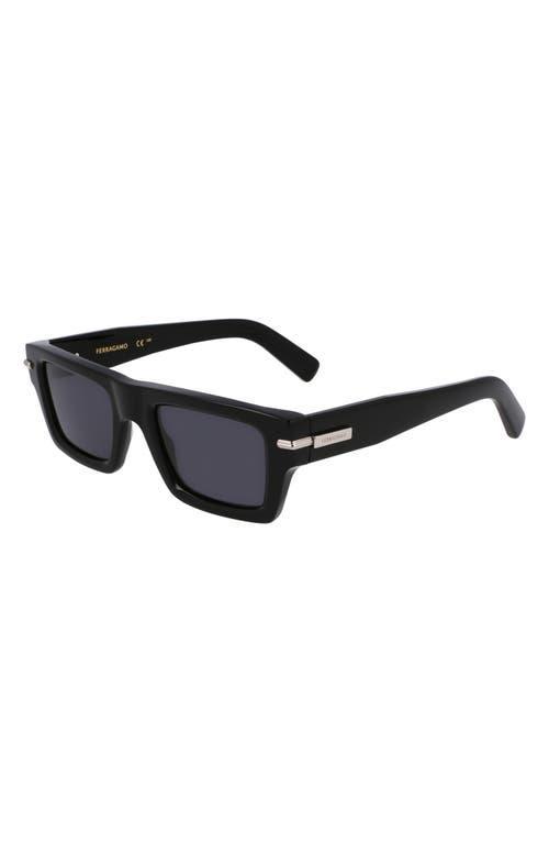 FERRAGAMO Prisma 50mm Rectangular Sunglasses In Black Product Image