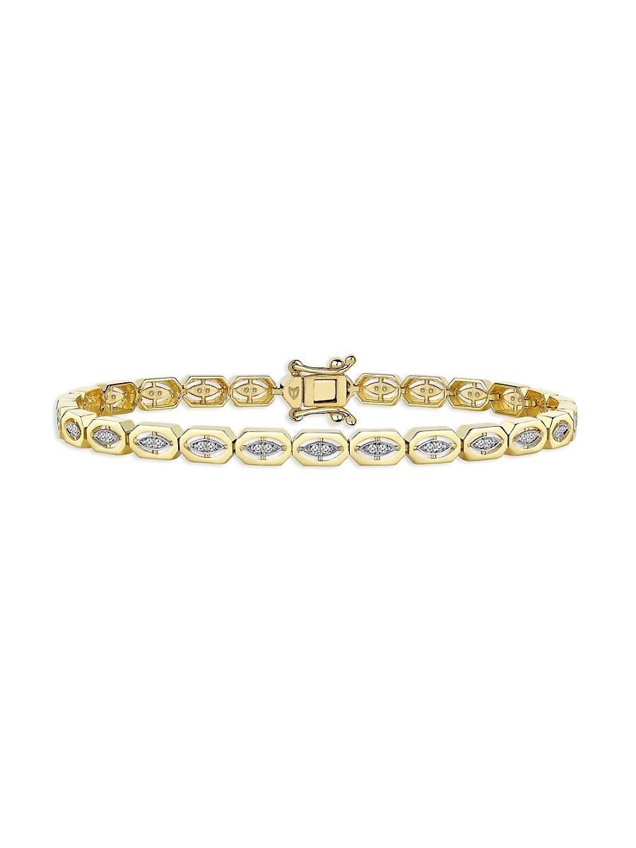 Womens Focus Two-Tone 14K Gold & 0.33 TCW Diamond Bracelet Product Image