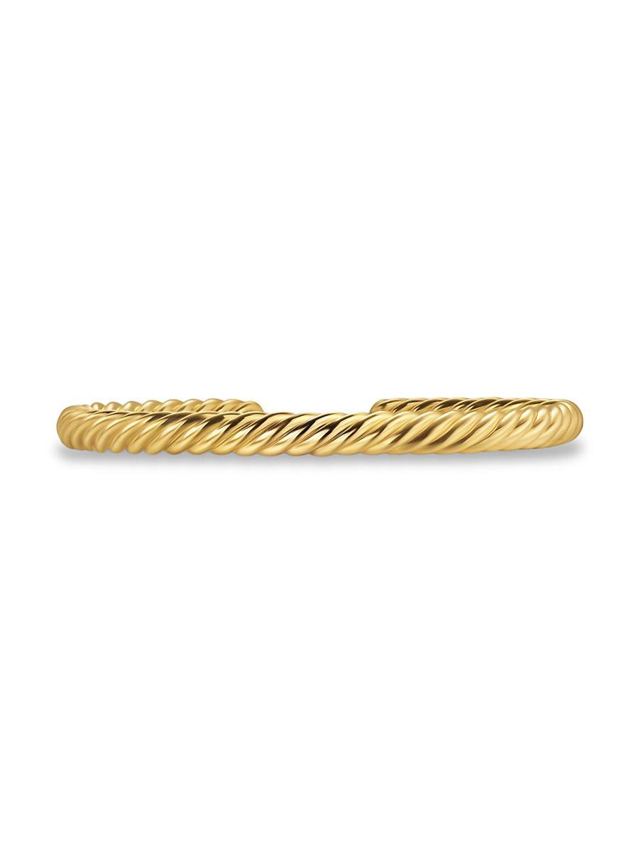David Yurman Mens Cable Cuff Bracelet in 18K Yellow Gold, 6mm Product Image
