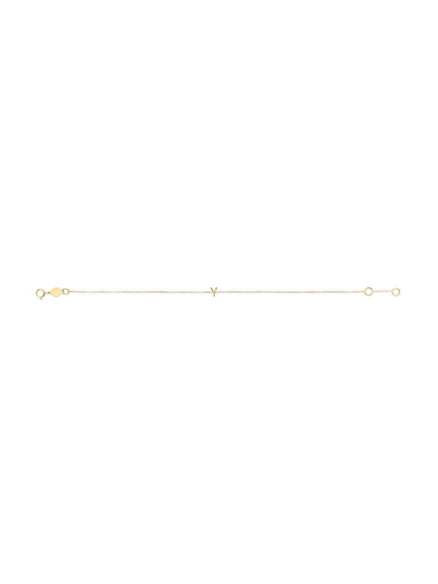 Womens 14K Yellow Gold Initial Charm Bracelet Product Image
