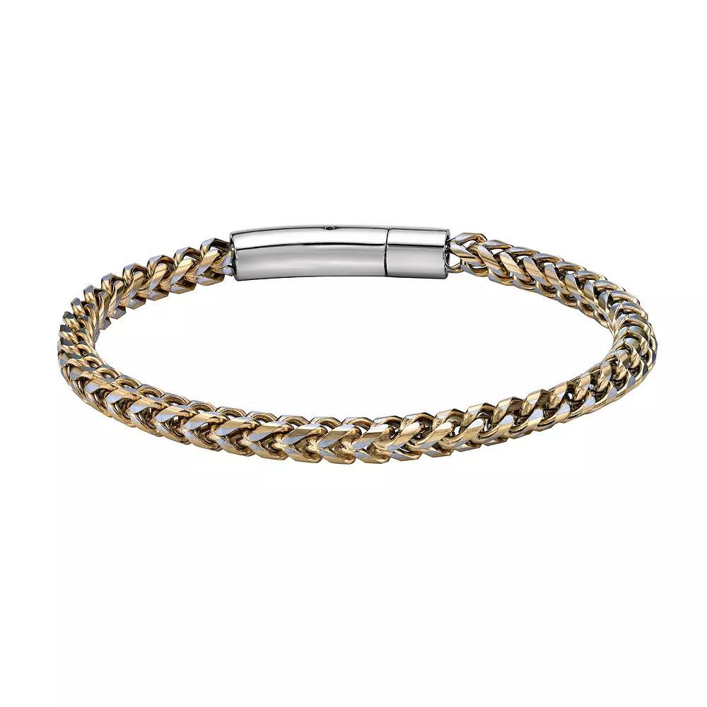 Men's LYNX Ion-Plated Stainless Steel Foxtail Chain Bracelet, Size: 8.5", Gold Tone Product Image