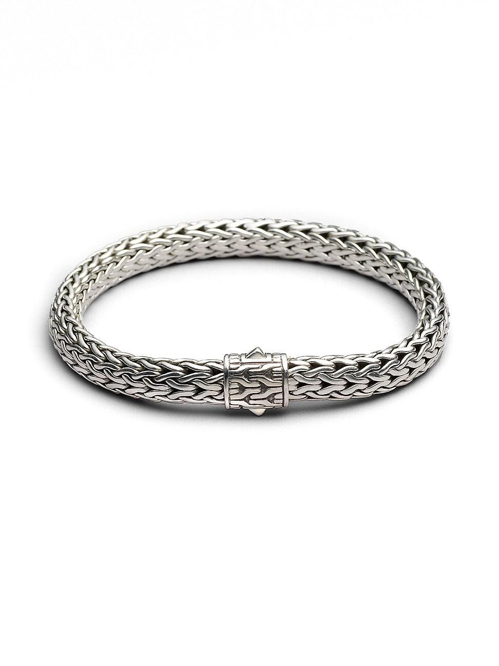 Womens Classic Chain Sterling Silver Bracelet Product Image