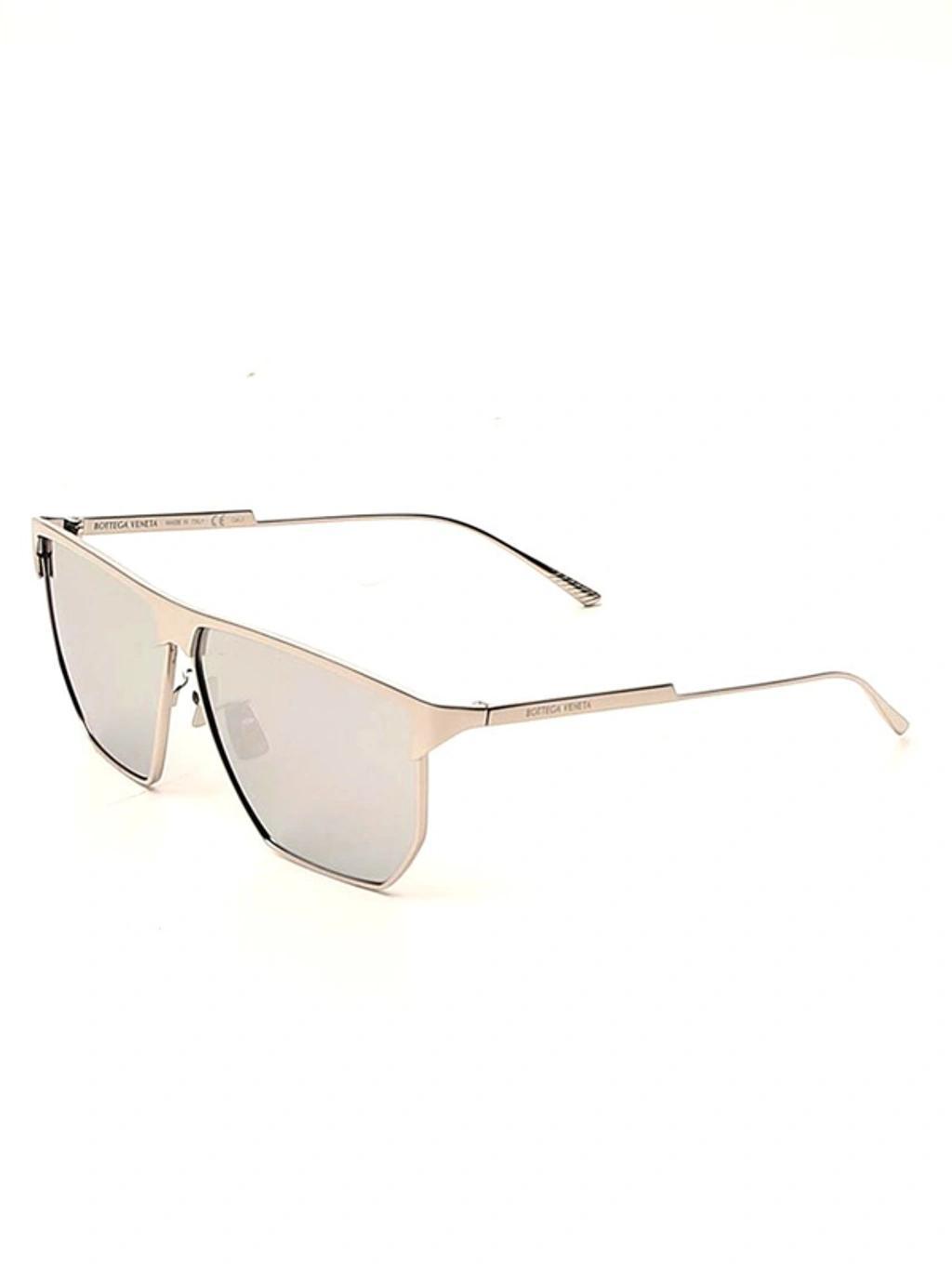 BOTTEGA VENETA Eyewear Angular Aviator Sunglasses In Silver Product Image