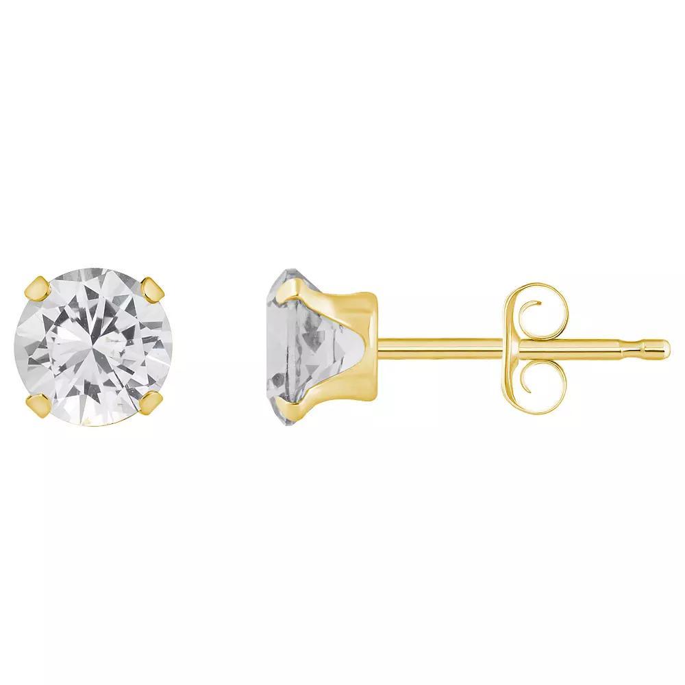 Celebration Gems 10k Gold Round Peridot Stud Earrings, Women's, 10k White Gold Product Image