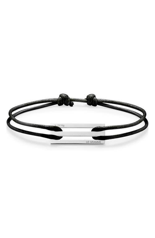 Mens Unisex 2.5g Polished & Brushed Sterling Silver Navy Cord Bracelet Product Image