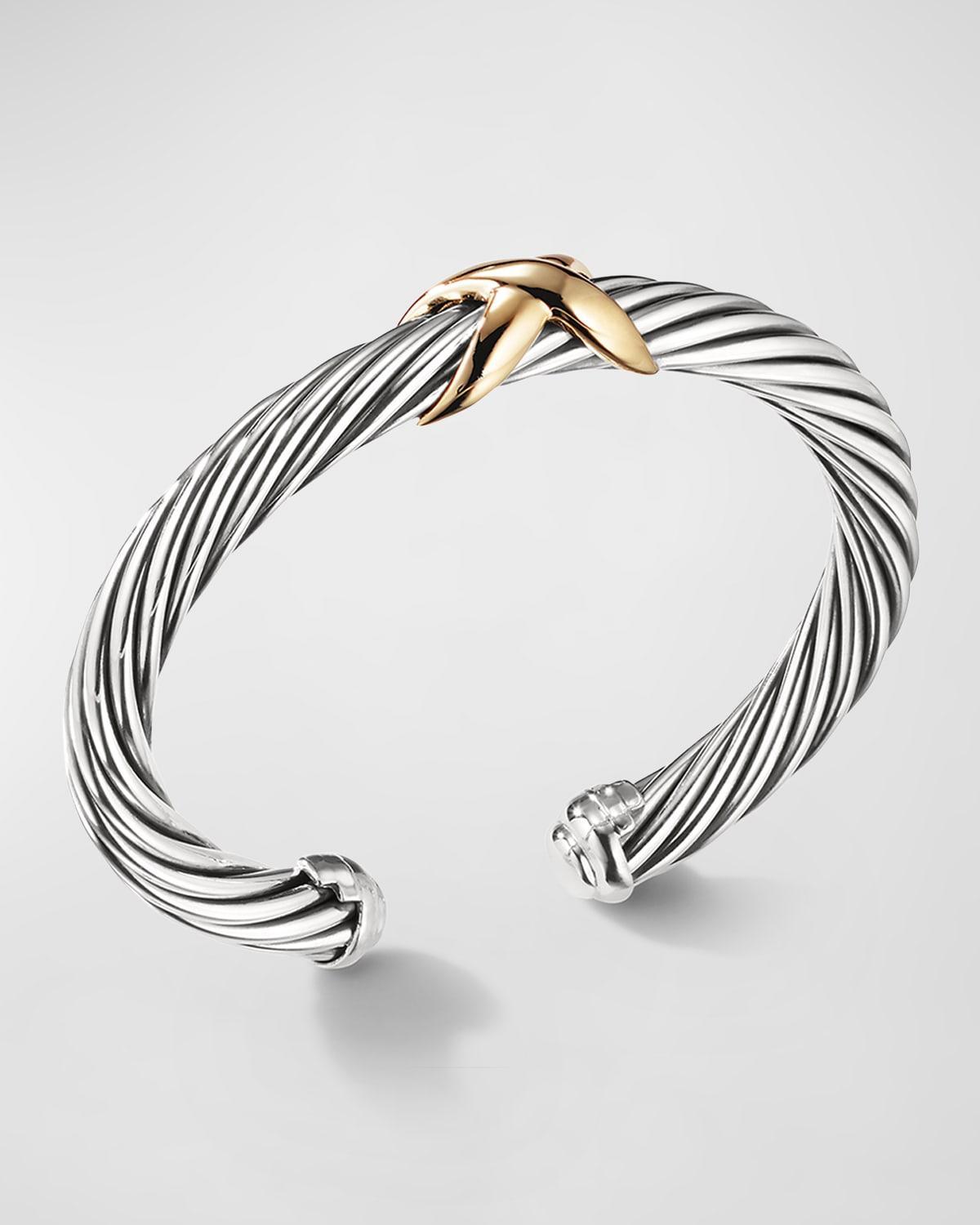 Cable Bracelet in Silver with 14K Gold, 5mm Product Image
