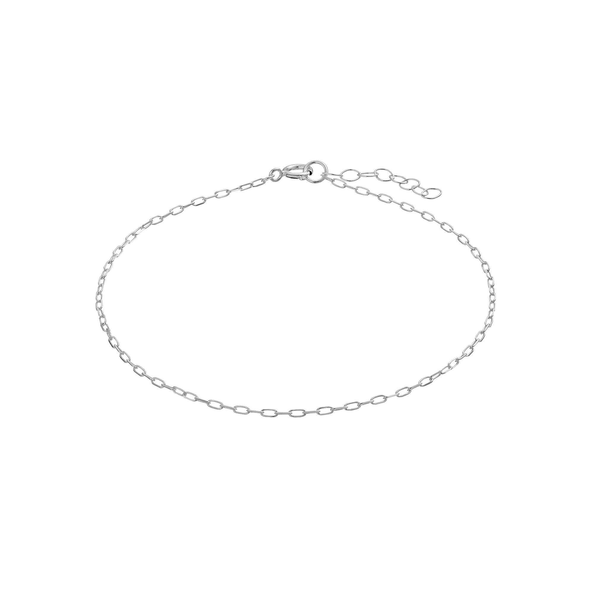 Aleure Precioso Sterling Silver Paper Clip Chain Anklet, Women's, Size: 9" Product Image