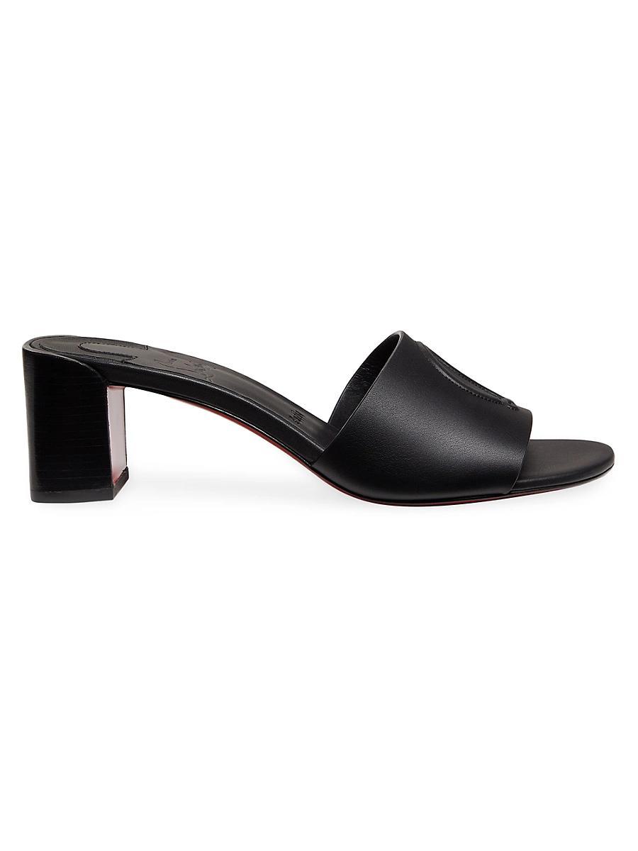 Leather Logo Red Sole Mule Sandals Product Image