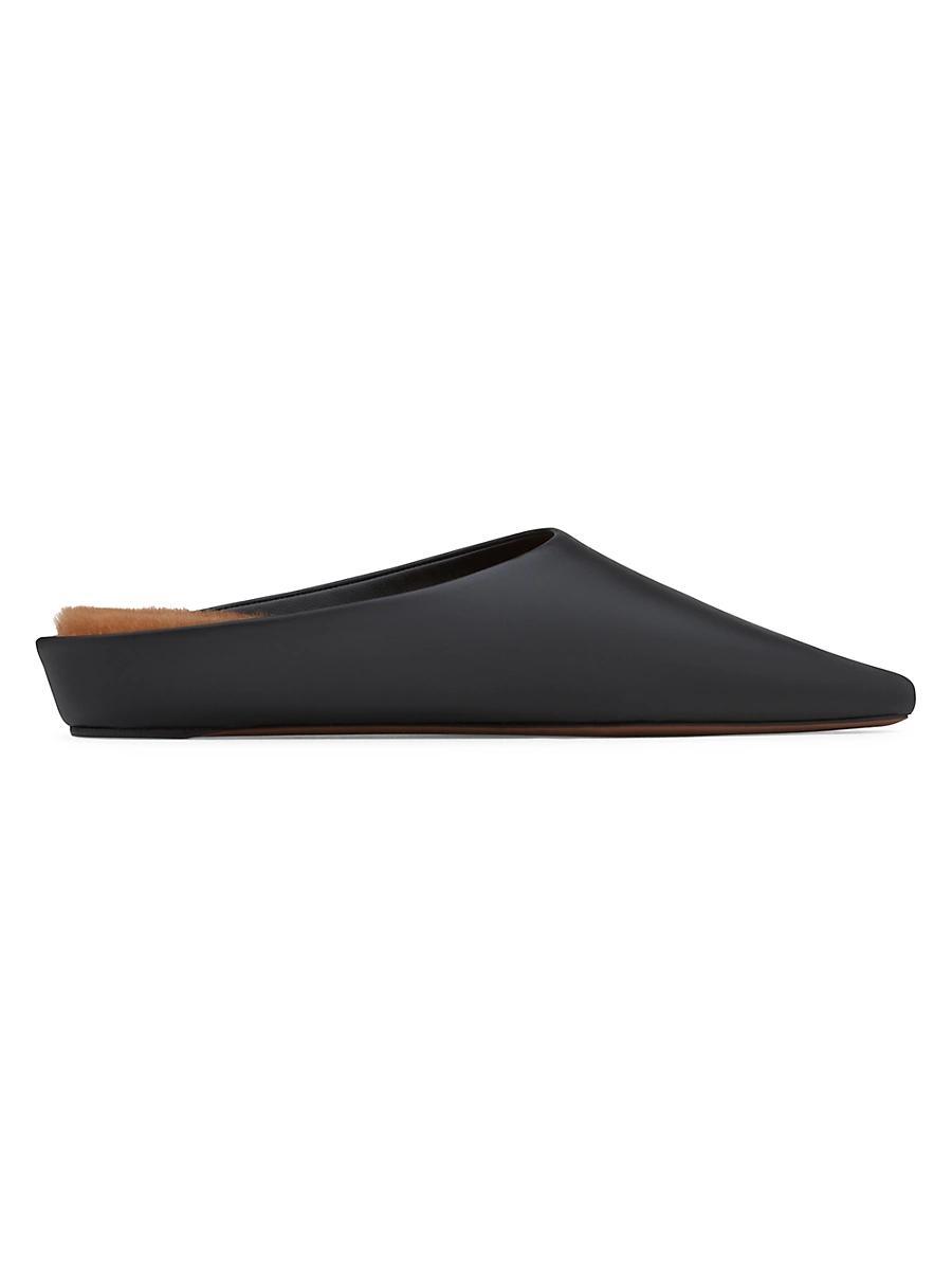 Womens Alba Shearling-Lined Leather Mules Product Image