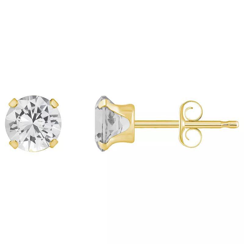 Celebration Gems 10k Gold Round Peridot Stud Earrings, Women's, 10k White Gold Product Image