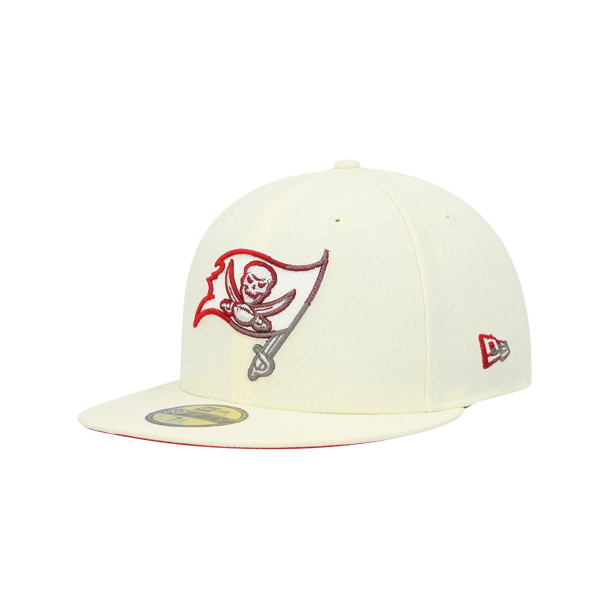 Men's New Era Cream Tampa Bay Buccaneers Chrome Dim 59FIFTY Fitted Hat, Size: 7 3/4, Beige Product Image