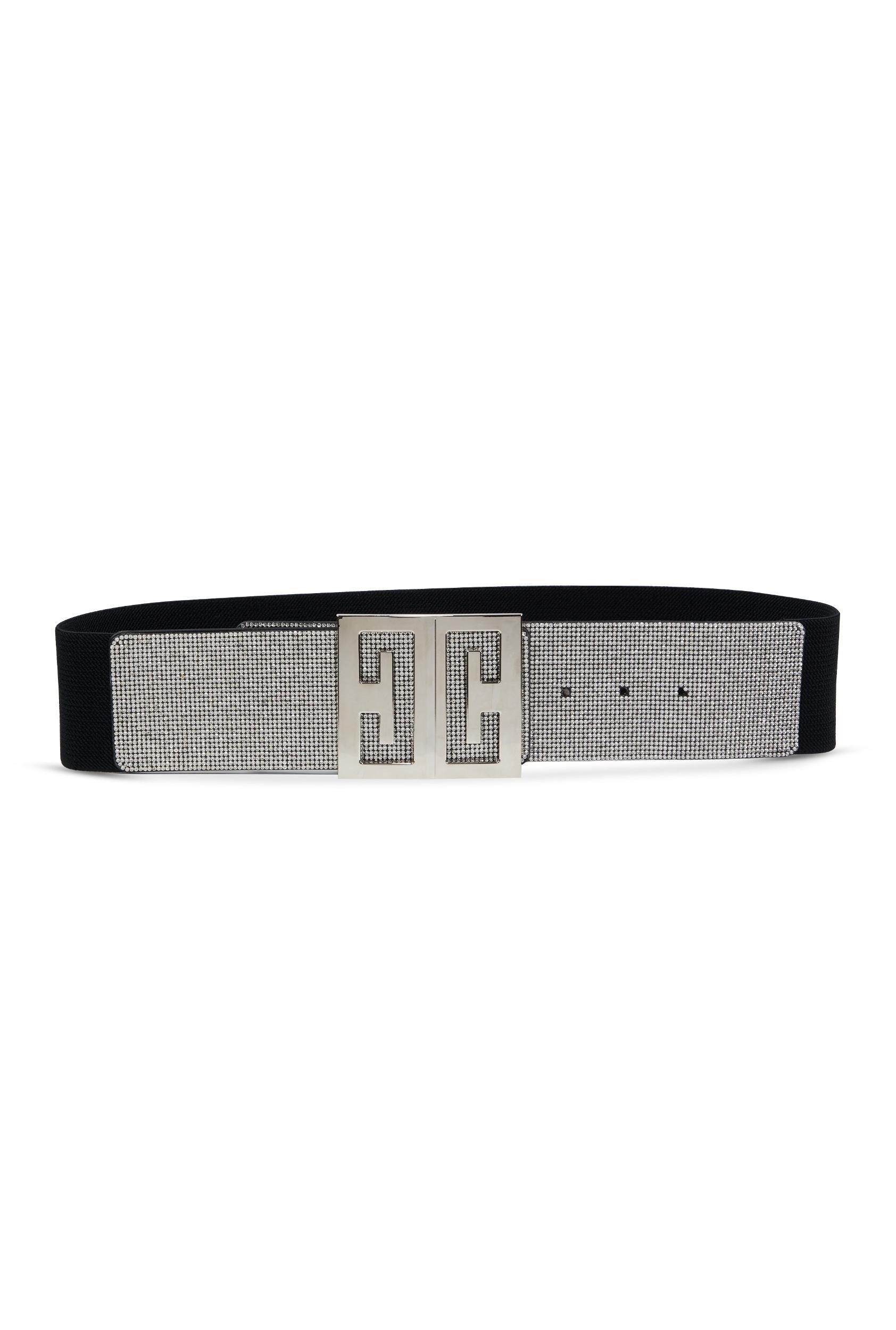 Womens Plus Size Rhinestone Detail Geo Buckle Stretch Belt Product Image