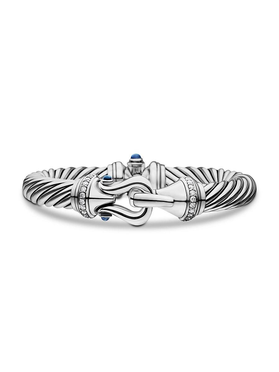 9mm Cable Buckle Bracelet w/ Diamonds & Topaz Product Image