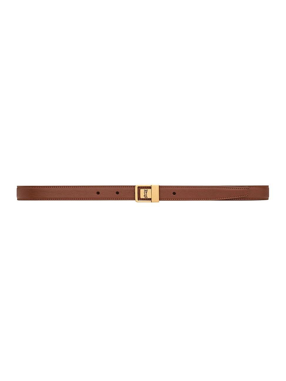 Womens LA 66 Buckle Thin Belt in Grained Lambskin Product Image