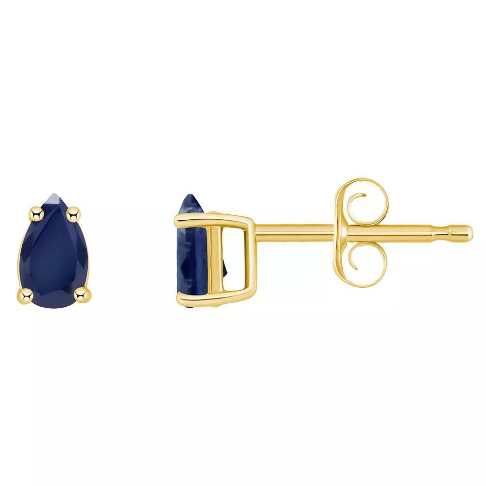 14k Gold Pear Shape Birthstone Stud Earrings, Women's, Red Jan Product Image