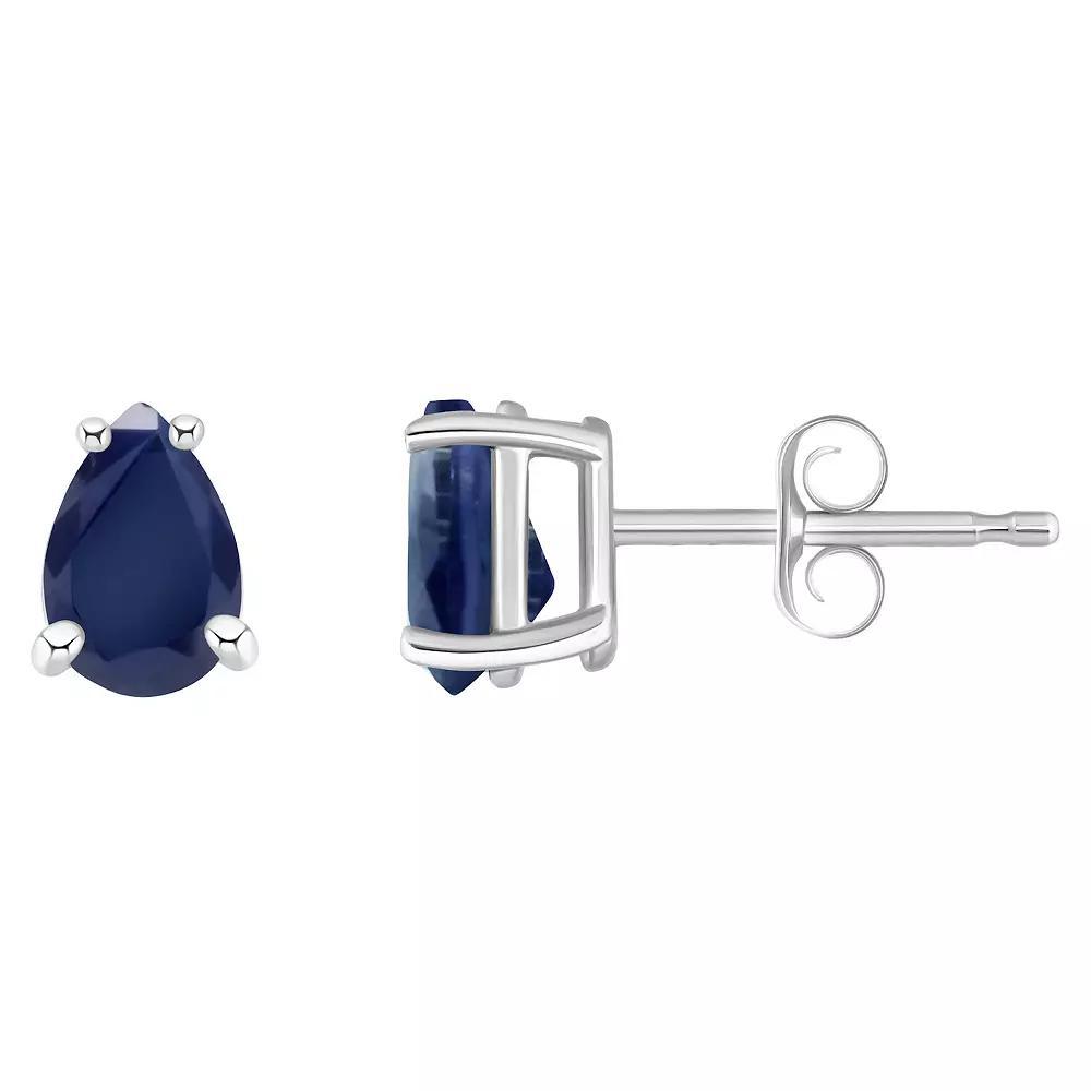 Celebration Gems 14k Gold Pear Shaped Sapphire Stud Earrings, Women's, 14k Whgold Product Image