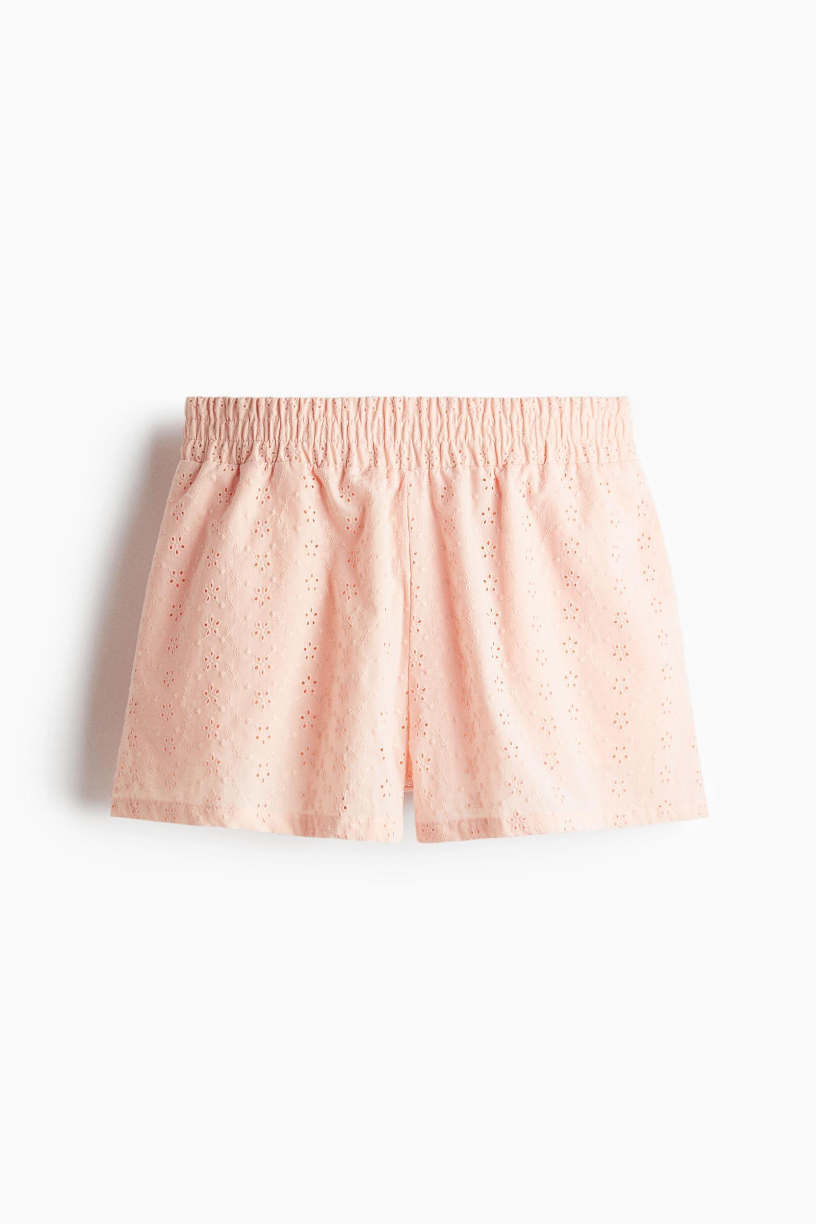 High-Waist Eyelet-Embroidered Shorts Product Image