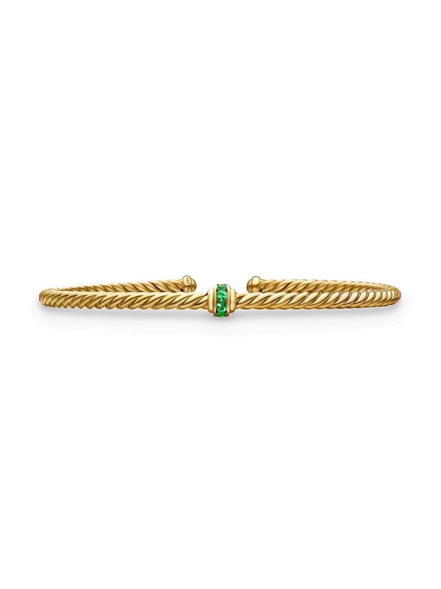 David Yurman 18K Yellow Gold Cable Classics Pave Ruby Center Station Bracelet Product Image