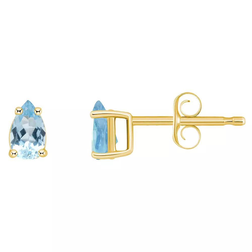 14k Gold Pear Shape Birthstone Stud Earrings, Women's, Red Jan Product Image