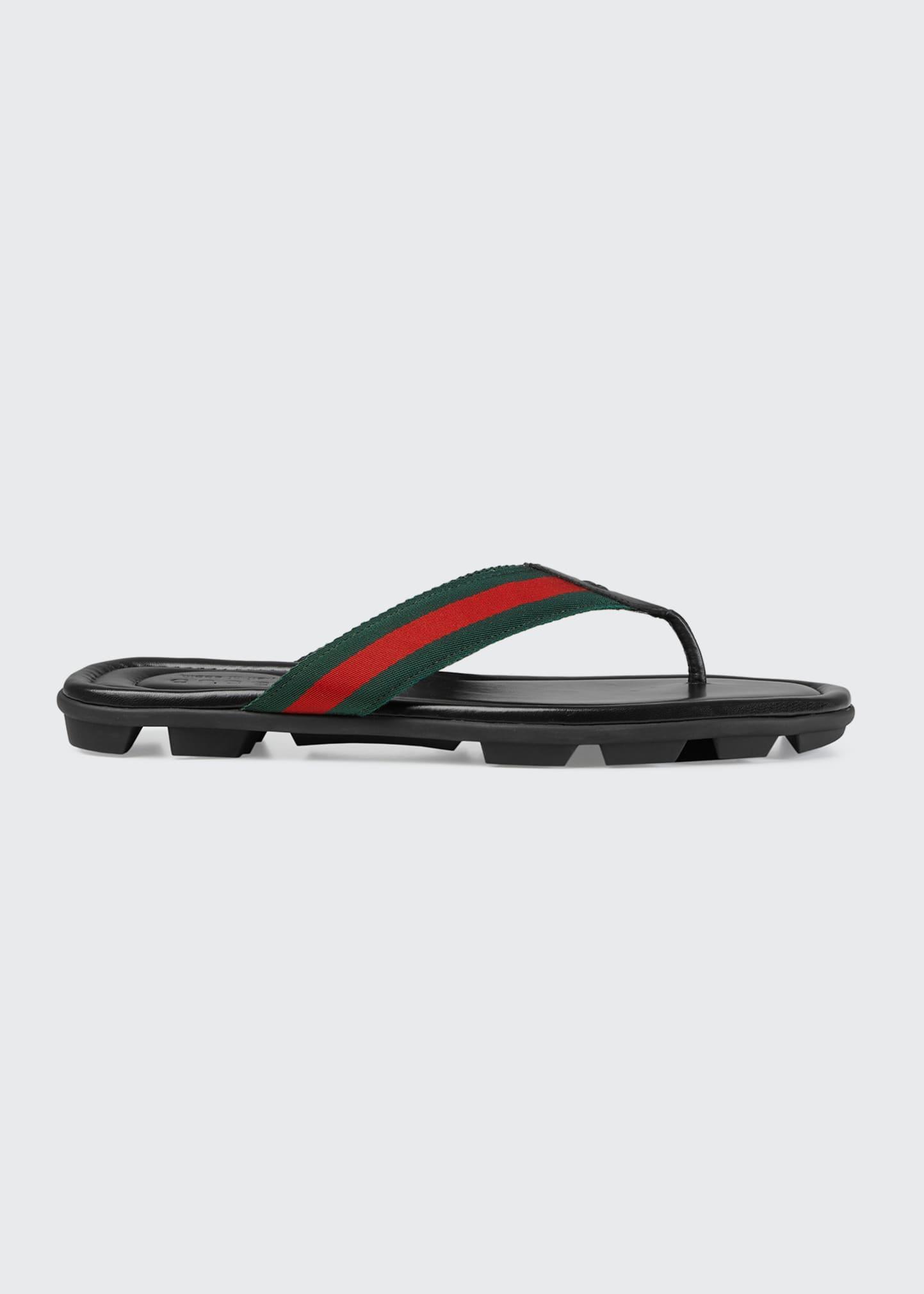 Mens Web Leather Thong Sandals Product Image