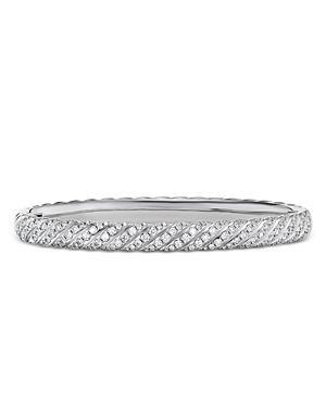 David Yurman Sculpted Cable Pave Bangle Bracelet in 18K White Gold with Diamonds Product Image