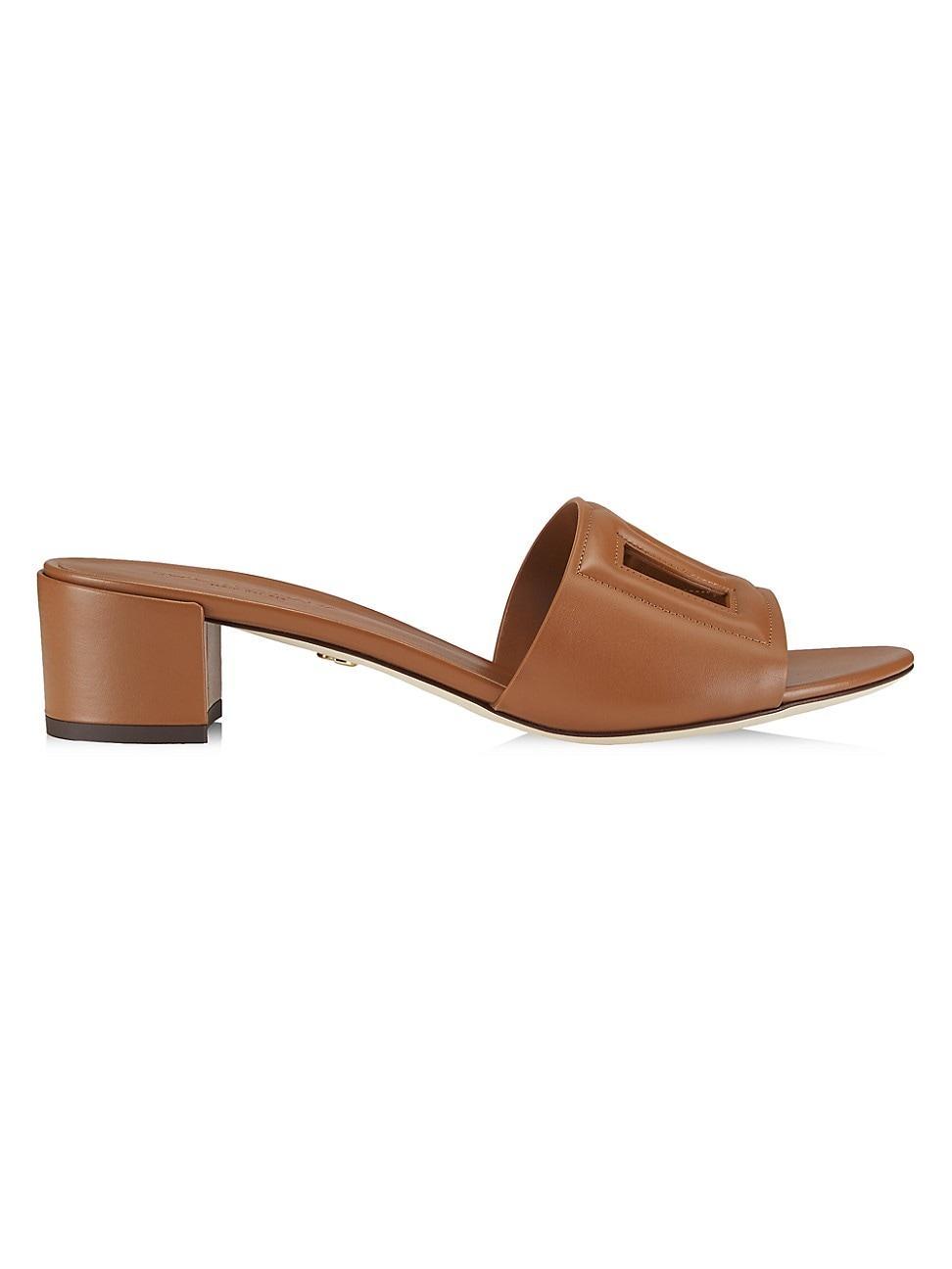Dolce & Gabbana Womens Block Heel Slide Sandals Product Image
