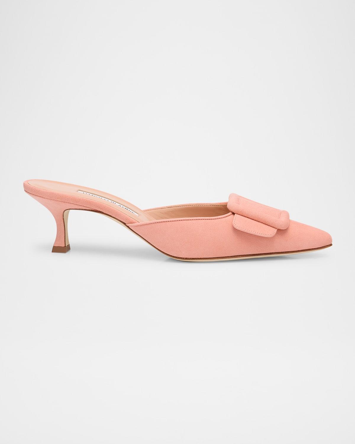 Womens Mews 65MM Check Linen-Blend Mules Product Image