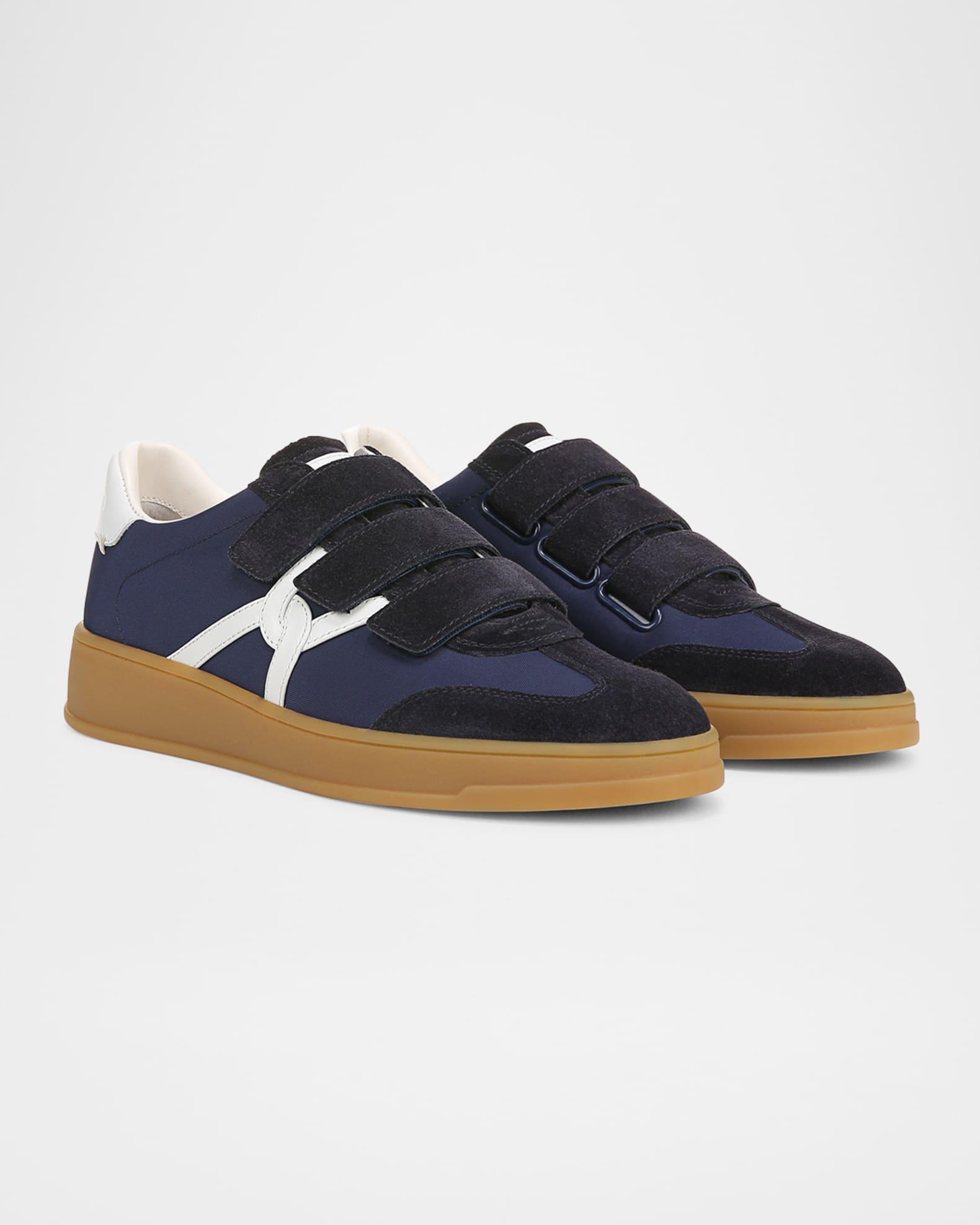 Reagan Mixed Leather Triple-Grip Sneakers Product Image