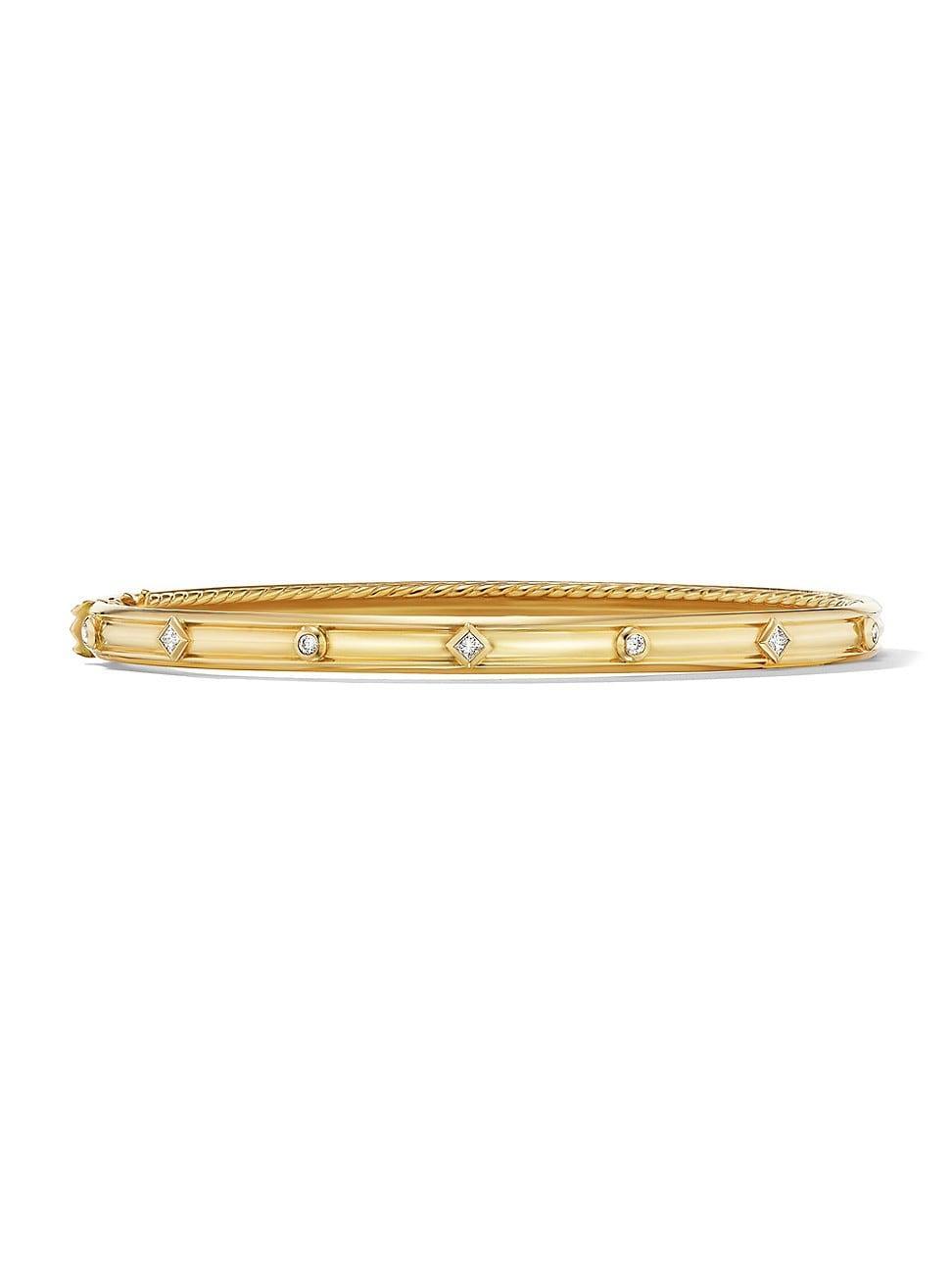 David Yurman 18K Yellow Gold Modern Renaissance Bangle Bracelet with Diamonds Product Image