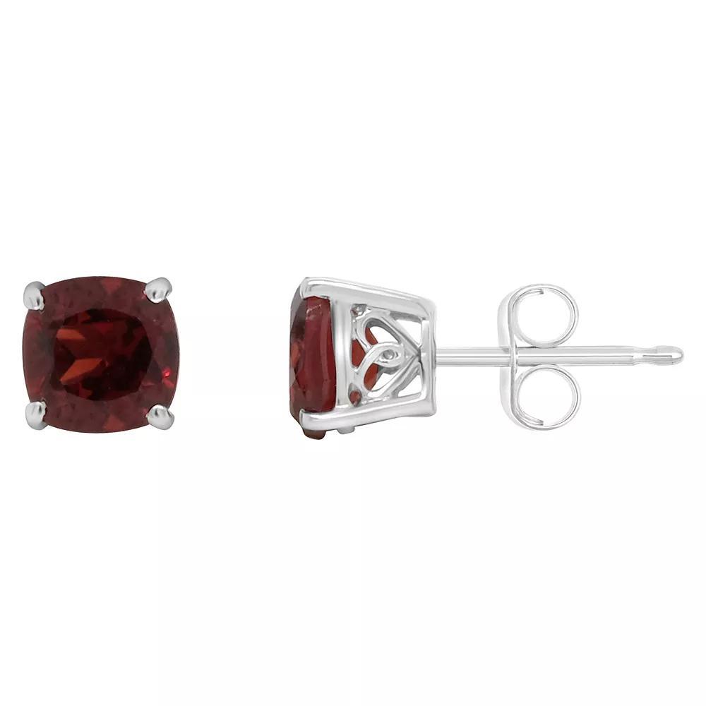 Alyson Layne 14k Gold Cushion Garnet Stud Earrings, Women's, 14k White Gold Product Image