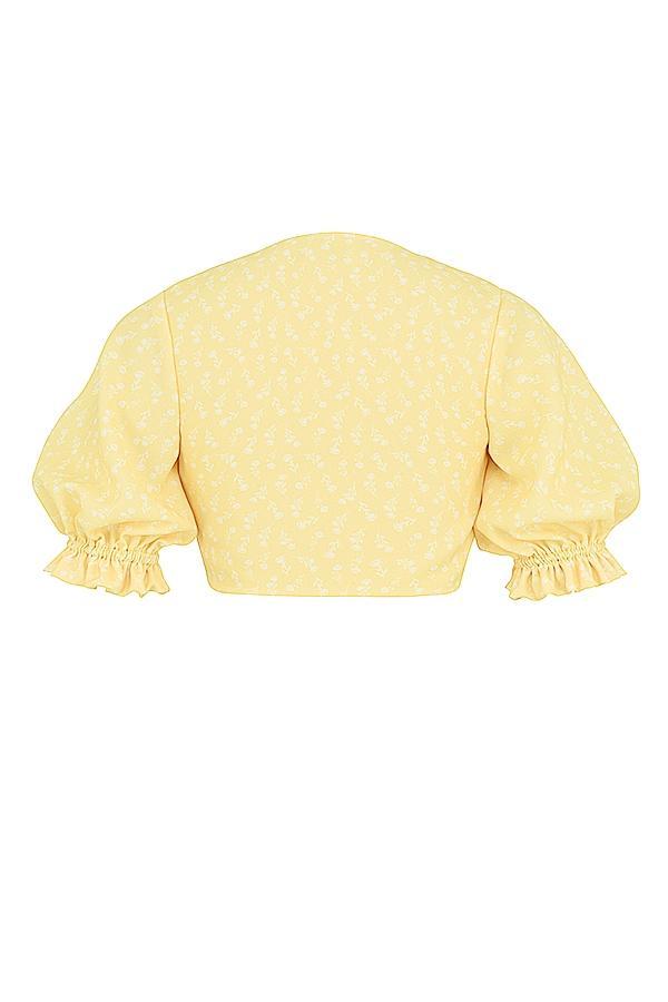 Alanya  lemon floral tie front top Product Image