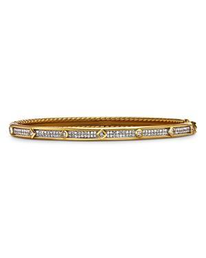 David Yurman 18K Yellow Gold Modern Renaissance Bangle Bracelet with Full Pave Diamonds Product Image