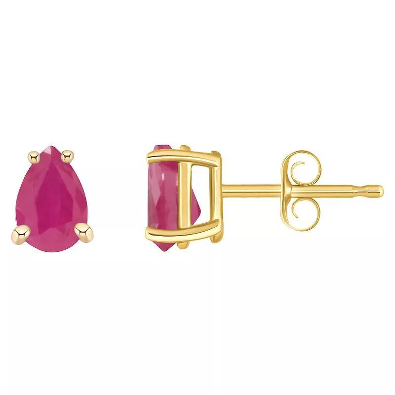 Celebration Gems 14k Gold Pear Shaped Sapphire Stud Earrings, Women's, 14k Whgold Product Image