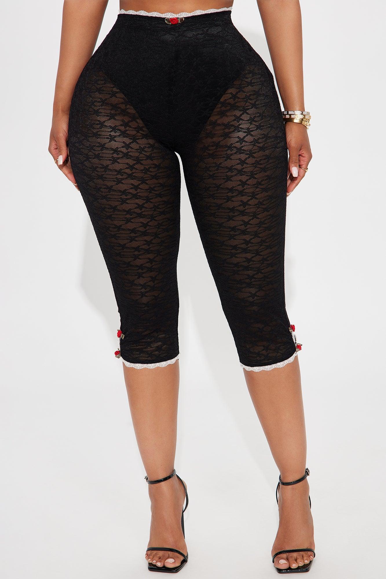 Remina Lace Capri Legging - Black/combo Product Image