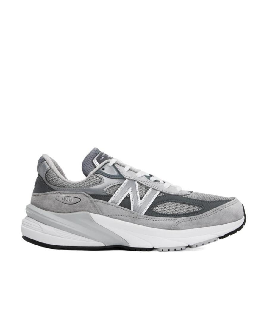 NEW BALANCE Grey Low Top Sneakers With Logo Detail In Suede And Tech Fabric Man Product Image